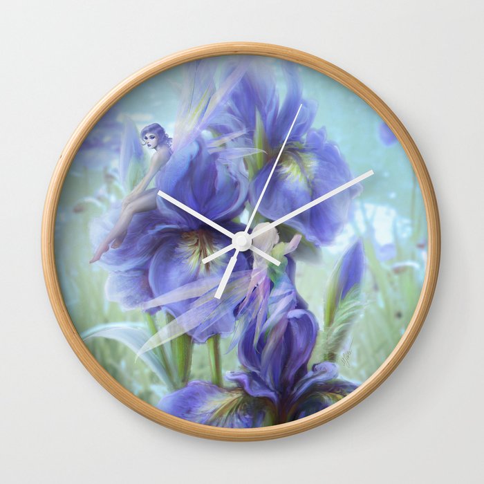 Imagine - Fantasy iris fairies Wall Clock