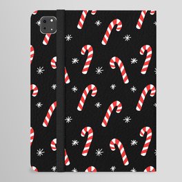 Candy Cane Pattern (black/red/white) iPad Folio Case