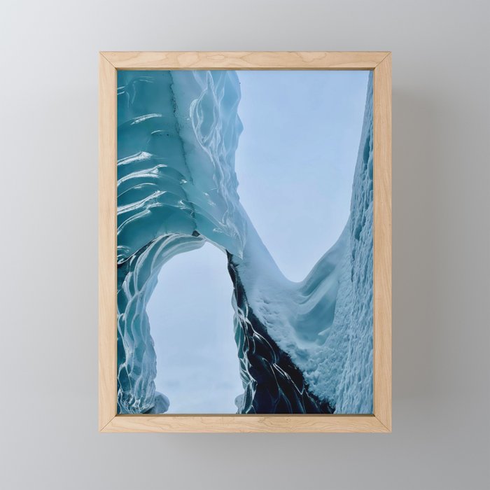 White Ice Waves  Framed Mini Art Print
