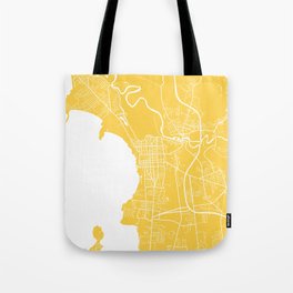 Burlington map yellow Tote Bag