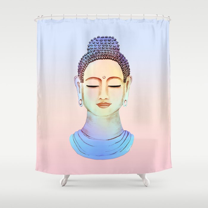 Buddha Face Shower Curtain