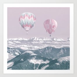 Surreal Journey In A Hot Air Ballon Art Print