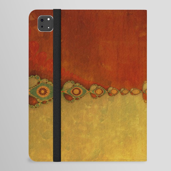 Southwestern Sunset 1 - copper ochre sienna olive gold orange iPad Folio Case