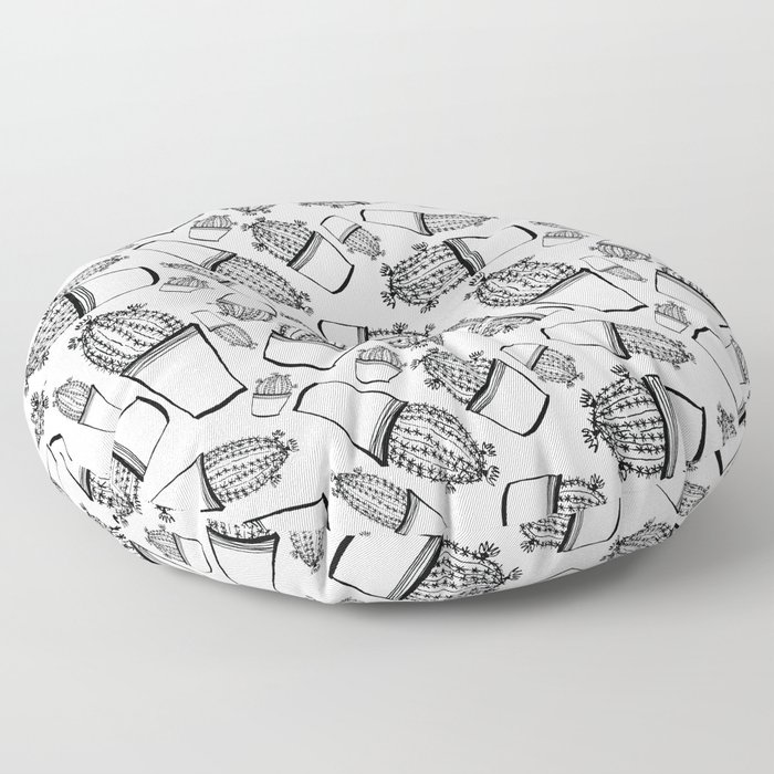 Cactus 63 black & white Floor Pillow