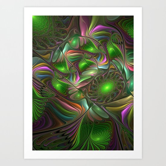 Colorful and Luminous, Abstract Fractal Art Art Print