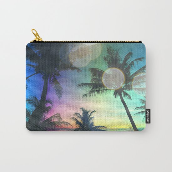 Summer Dreams : Pastel Palm Trees Carry-All Pouch