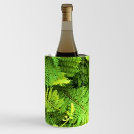 Crazy colored nature serie: crazy green fern leaves Wine Chiller