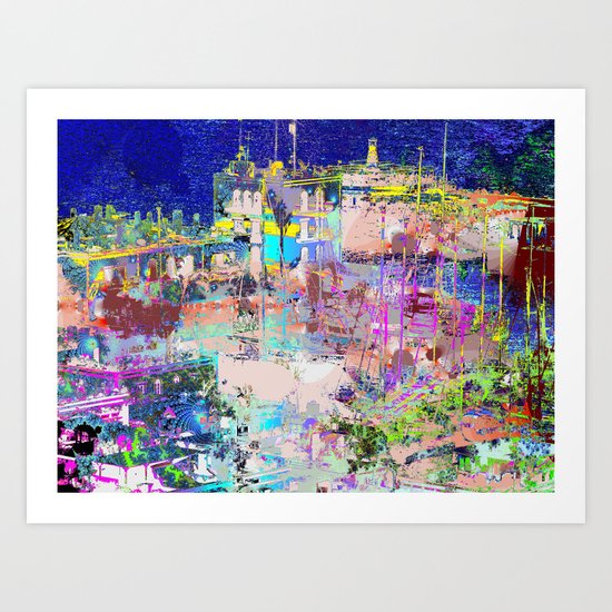 harbour lights Art Print