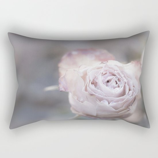 Frozen Pink Rose in Winter - Roses and Flowers Rectangular Pillow