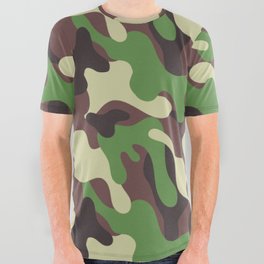 Military Camouflage Seamless Pattern All Over Graphic Tee