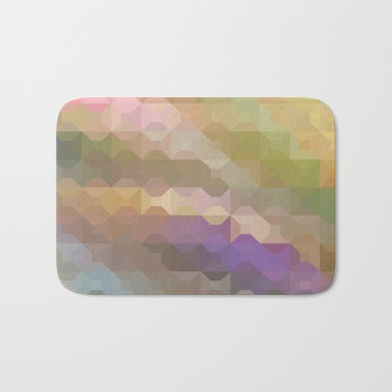 Soft Colored Rainbow Geometric Design Bath Mat