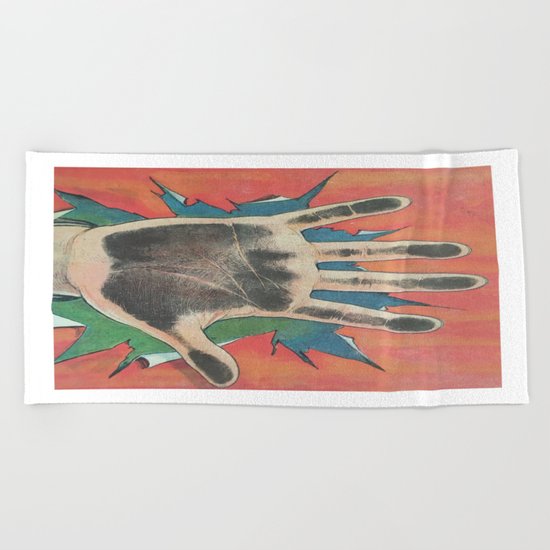 Hand Geography Beach Towel