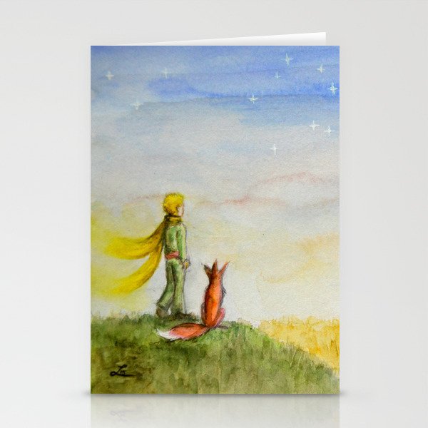 Little Prince, Fox and Wheat Fields Stationery Cards