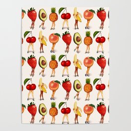 Fruit Pin-Ups Pattern  Poster