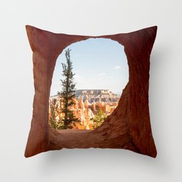 Peekaboo - Natural Window Into Bryce Canyon, Bryce Canyon National Park, Utah, USA Throw Pillow