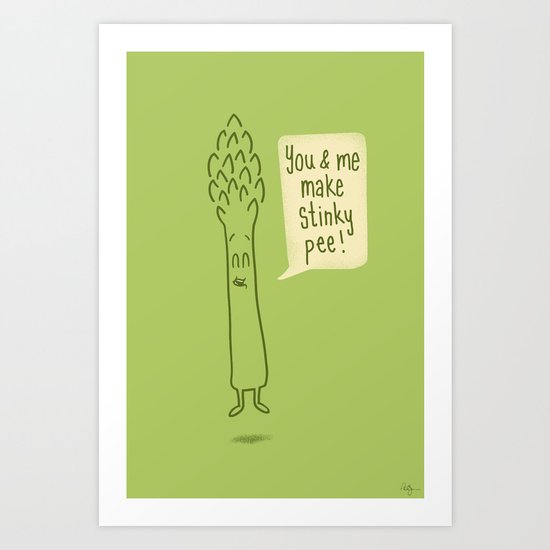 Happy Asparagus Art Print
