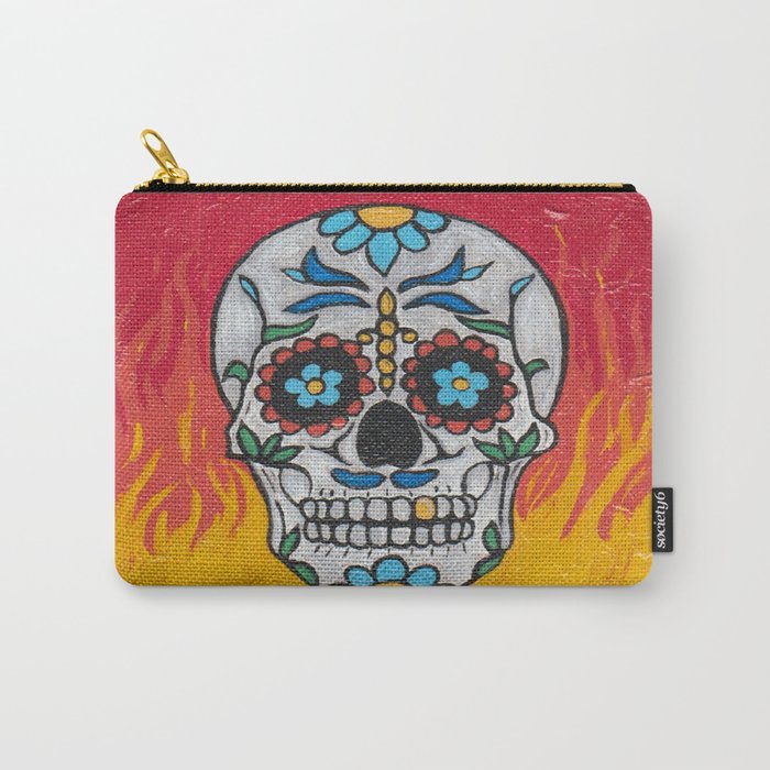 DAY OF THE DEAD - FLAMING RED VOODOO Carry-All Pouch