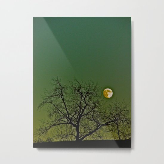 Tangled Tree Moon Metal Print