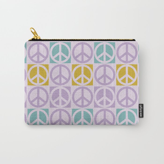 Checker Purple Peace Carry-All Pouch