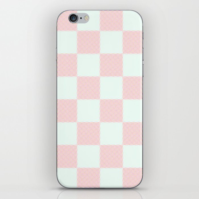Cotton Candy Dot checkered soft pink and mint pattern  iPhone Skin