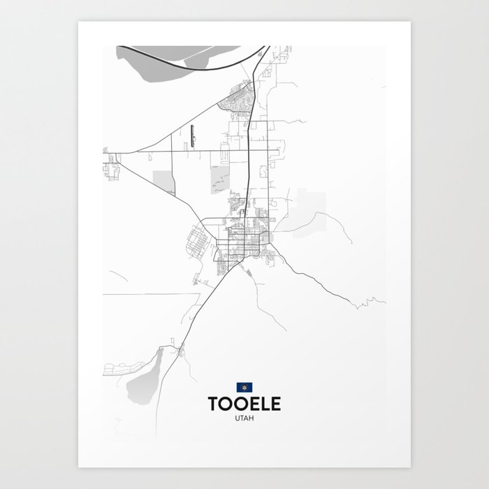 Tooele, Utah, United States - Light City Map Art Print