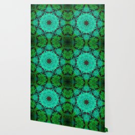 Textured Green Mandala Wallpaper