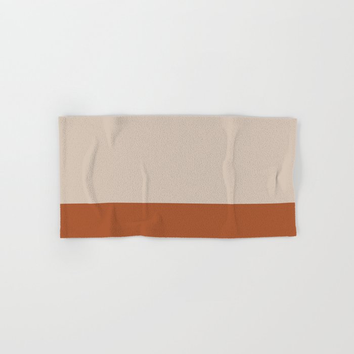 Minimalist Solid Color Block 1 in Putty and Clay Hand & Bath Towel