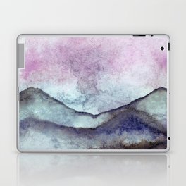 Purple Tone Landscape In Watercolor Laptop Skin