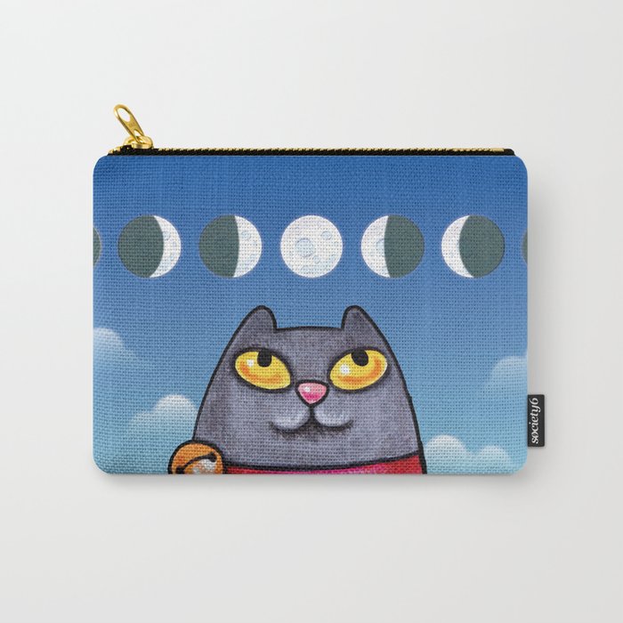 Cat looking at the moon Carry-All Pouch