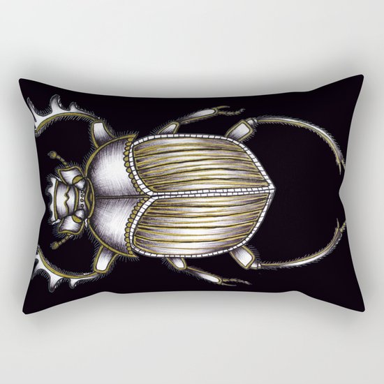 Scarab's Curse in Black Rectangular Pillow
