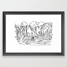 Ice Creek Lake, Valhallas :: Single Line Framed Art Print