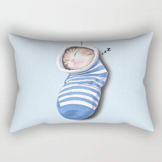 Cat in the Sock Rectangular Pillow