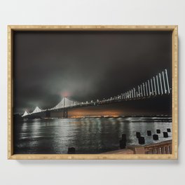 San Francisco Bay Bridge at Night Serving Tray