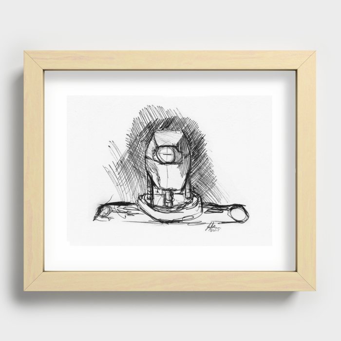 Warbot Sketch #040 Recessed Framed Print