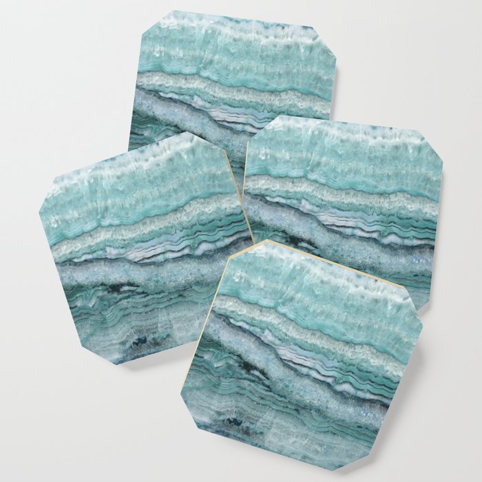 Mystic Stone Aqua Teal Coaster