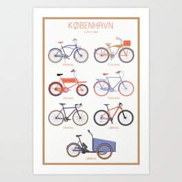 Copenhagen bikes and days Art Print