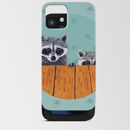 Peeking Raccoons #3 Blue Pallet iPhone Card Case
