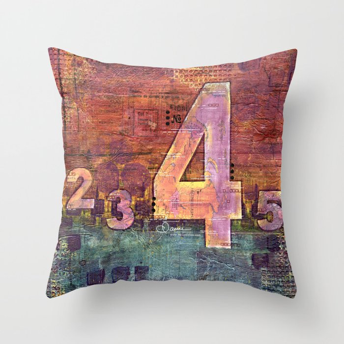 Journey by Number: 4 Throw Pillow