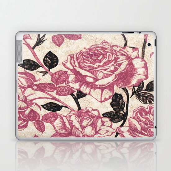 Toile de Jouy Rosas cálidas Laptop & iPad Skin