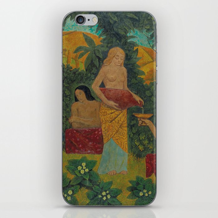 Libations, tropical mythical forest with five nude female figures floral landscape painting by Paul Serusier iPhone Skin