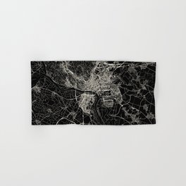 Bratislava, Slovakia - Black and White - City Map Hand & Bath Towel