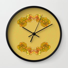 Roses are Yellow Wall Clock