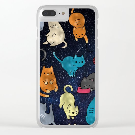 Space cats Clear iPhone Case