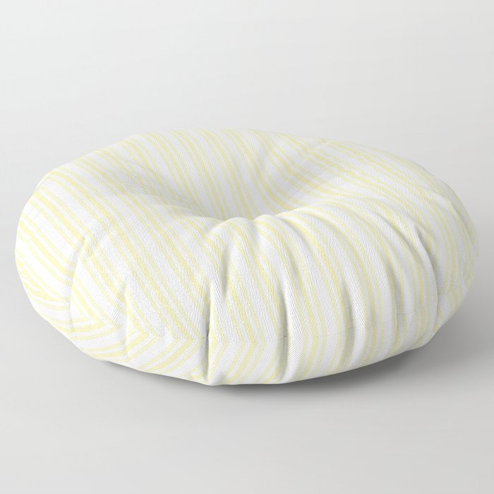 Trendy Large Buttercup Yellow Pastel Butter French Mattress Ticking Double Stripes Floor Pillow