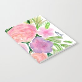 Pastel Floral Bouquet Watercolor Notebook