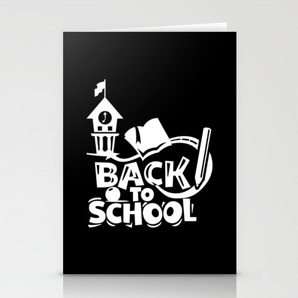 Cute Back To School Illustration Kids Quote Stationery Cards