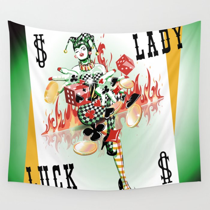 Lady Luck Wall Tapestry