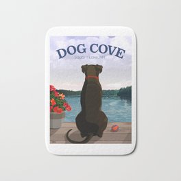 Dog Cove Bath Mat | New, Drawing, Wilderness, Lake, Travel, Summer, Holderness, Cove, Squam, Vacation 