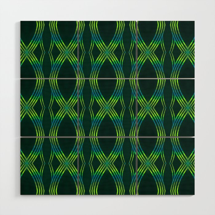 Color Weave Green Wood Wall Art