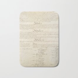 Vintage Print - Constitution of the United States of America (1787) Bath Mat | Broadside, Us, Print, Revolution, America, Constitution, Usa, Independence, Vintage, Copy 